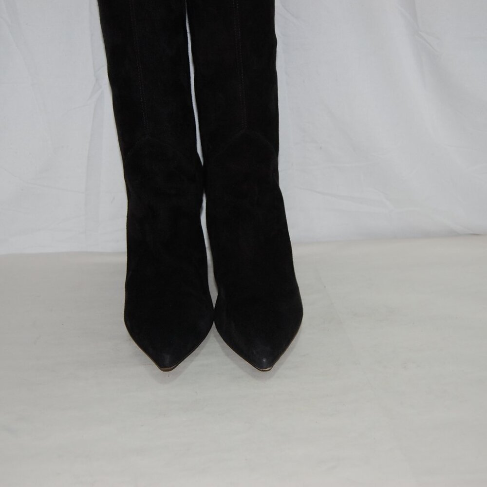 39/8.5❤️SAINT LAURENT NIKI Black Leather Over Knee Thigh HIGH Heels BOOTS ITALY - Picture 3 of 16